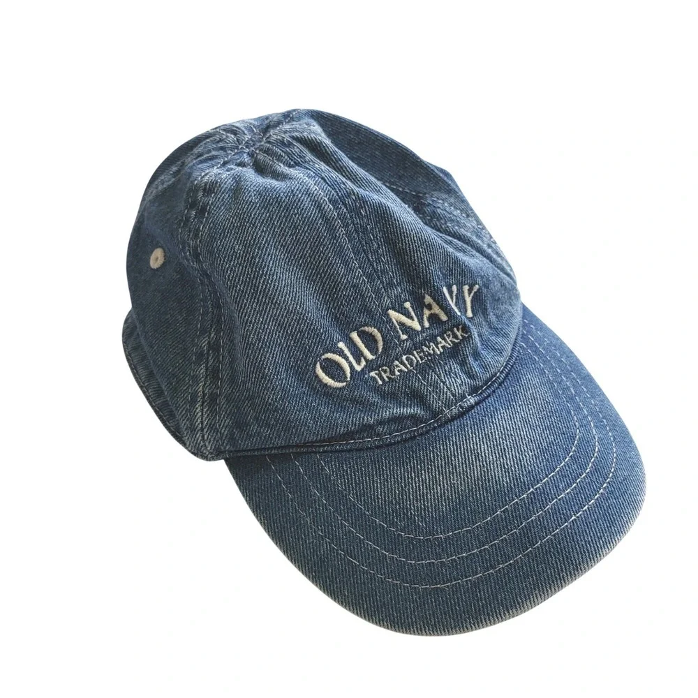 Old Navy Baby 6-12 Months Baseball Cap Hat Blue Denim Embroidered Logo S